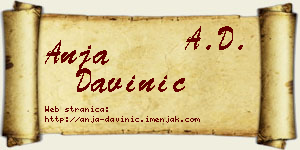 Anja Davinić vizit kartica